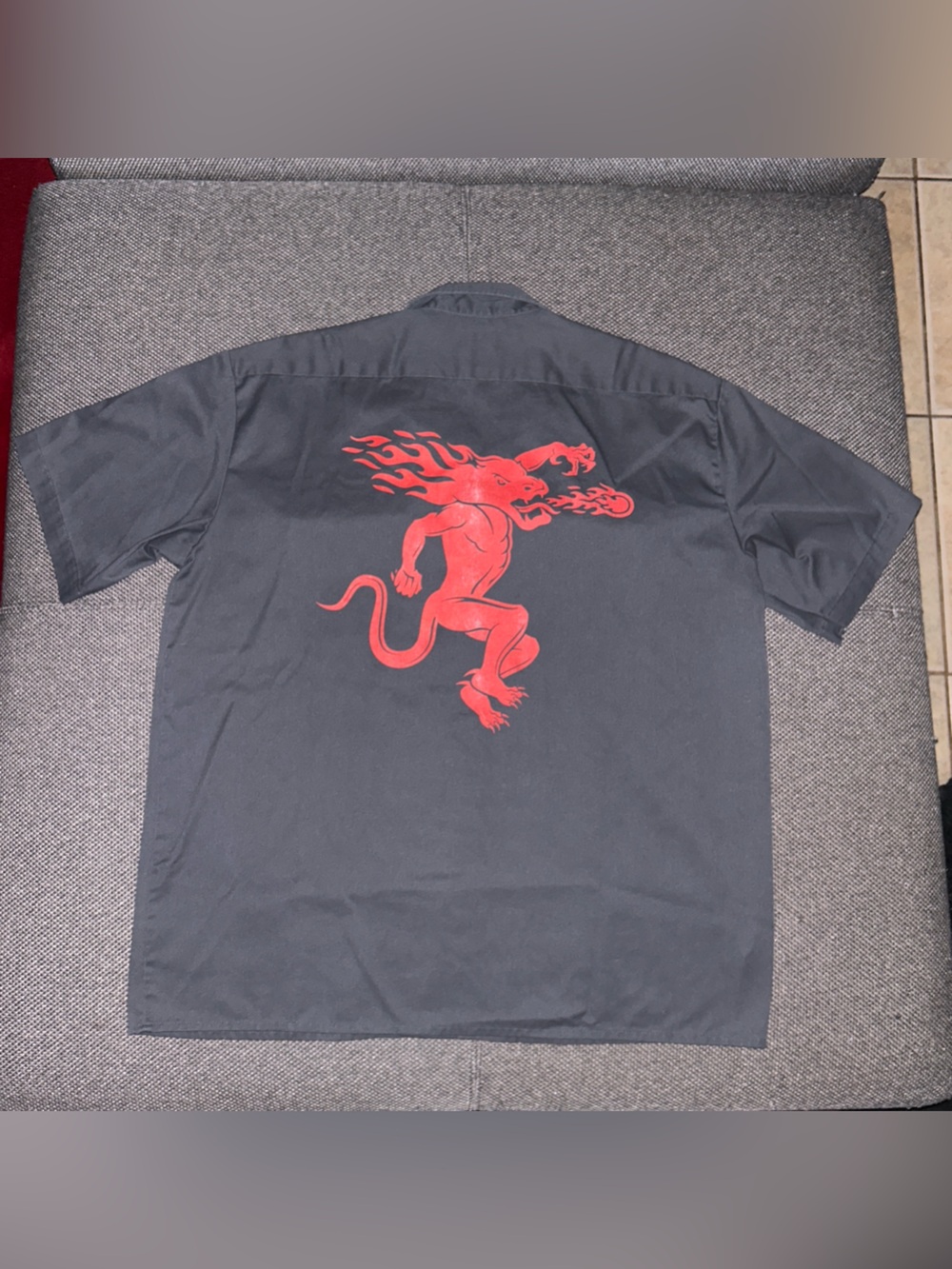 Y2K Dickies Fireball Whiskey Gray Workwear shirt